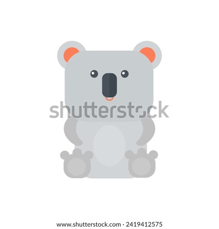 Cute baby koala, kawaii funny bear character for childish design vector illustration