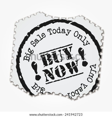 Vector Illustration of Sale Postage Stamp Design, Website, Background Banner. Discount Label Logo Template