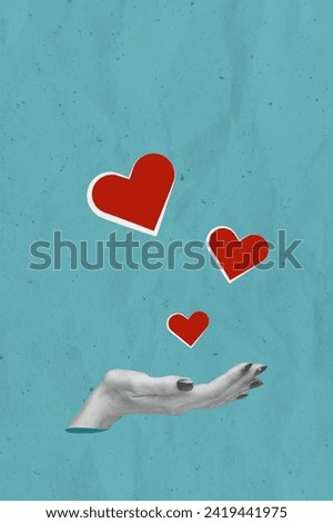 Love Like Concept. Creative Art Collage. Textured Background. Copy Space Design. Postcard Idea.