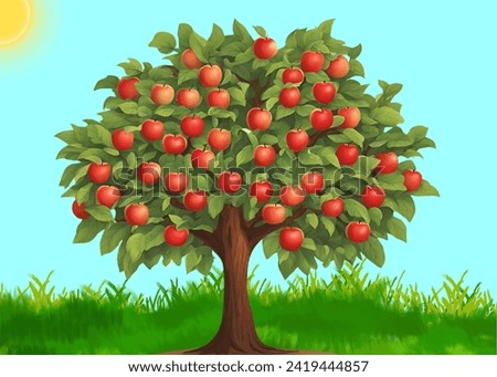 Vector design of an apple tree