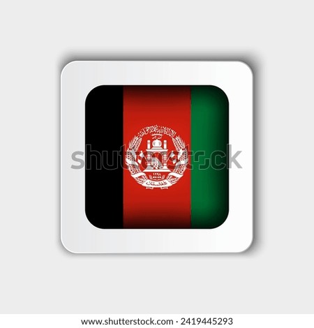 Afghanistan Flag Button Flat Design Royalty-Free Stock Photo #2419445293