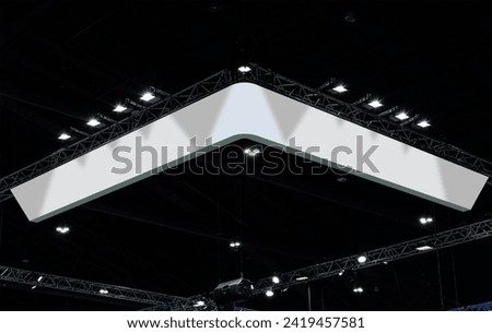 Hanging white indoor billboard with clipping path for mock up