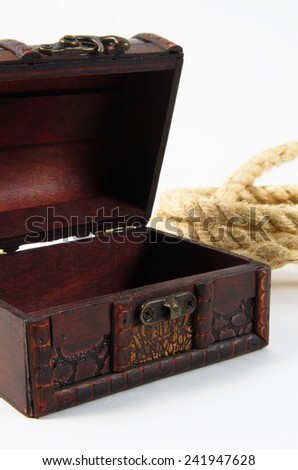 vintage chest with the rope