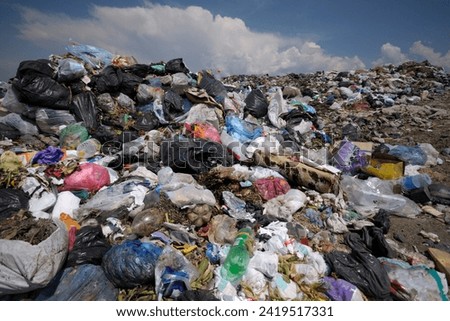 Mountains of waste in landfills echo our throwaway culture. Urgent need for sustainable choices to tackle environmental repercussions.




 Royalty-Free Stock Photo #2419517331
