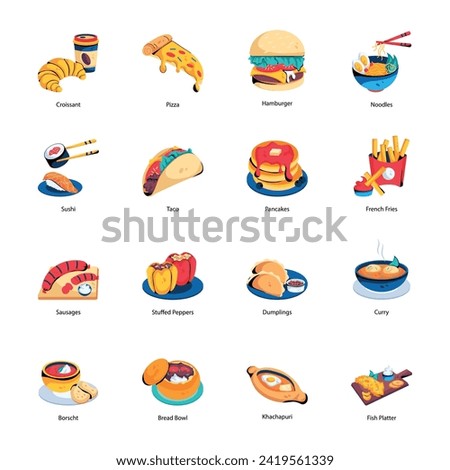 Pack of 16 Classic Food Flat Icons 

 Royalty-Free Stock Photo #2419561339
