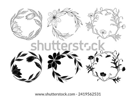 Floral Wreath branch. Vector illustration