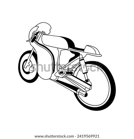 Caferacer Motorcycle line art illustration
