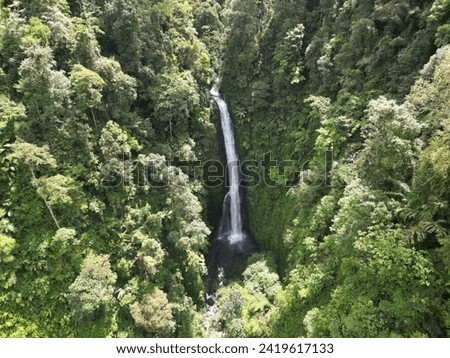 Cisadane Waterfall Drone Photo at Bogor Indonesia