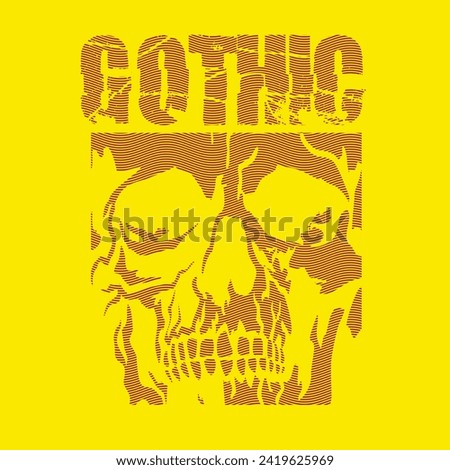 Gothic sign with skull (Hand drawn vector image), grunge vintage design t shirts
