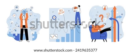 Startup business vector illustration. The creation successful startup business requires balance innovation and practicality Discovery market opportunities is crucial for success startup business Royalty-Free Stock Photo #2419635377