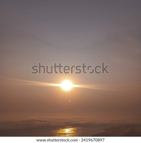 Sunset on the sea beach