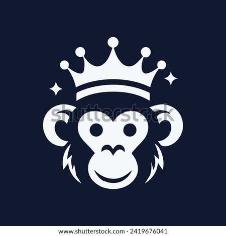 Crown Monkey Face Vactor art