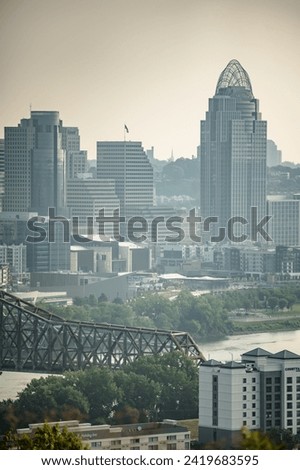 morning view of cinsinnati ohio downtown skyline
