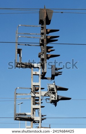 signal mast, signal, railroad, railroad system, Germany, railroad signal