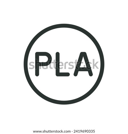 PLA plastic for 3D printing isolated icon, PLA polymer vector symbol with editable stroke Royalty-Free Stock Photo #2419690335