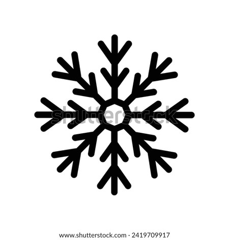 Snowflake Icon Vector Simple Design