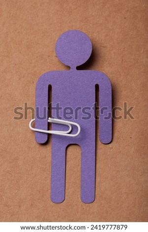 person with paperclip  -  office worker symbol