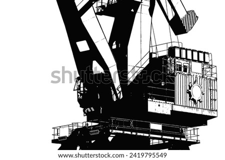 PORT CRANE - A big transshipment machine in a seaport Royalty-Free Stock Photo #2419795549
