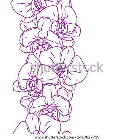Pattern with orchid flowers. Beautiful decorative plants.