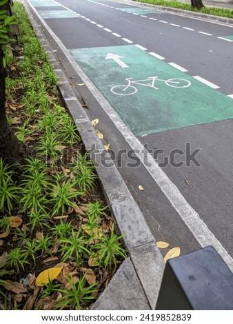a green special track sign with a picture of a bicycle, a special track for bicycle users
