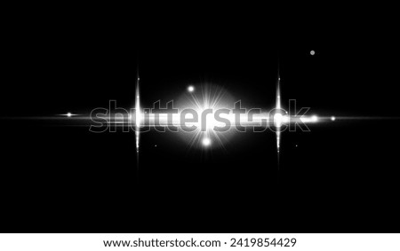 Lens flare light on black background