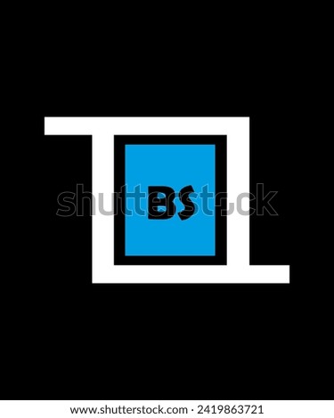 BS Latter Logo Design with black background