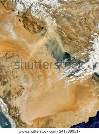 Dust and Smoke over Iraq and the Middle East. . Elements of this image furnished by NASA.