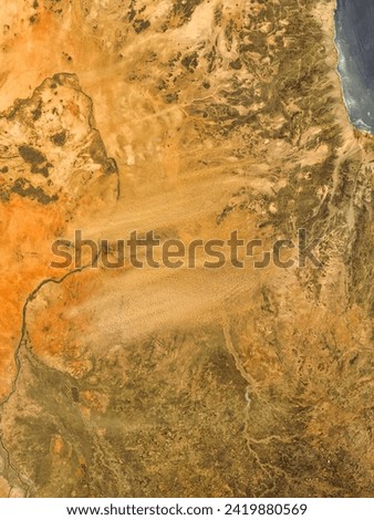 Dust Storm over the Nile, Sudan. . Elements of this image furnished by NASA.