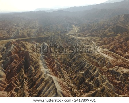 Gobi desert Gansu China drone