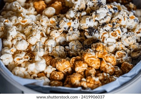 Miscellaneous food photo of various popcorns