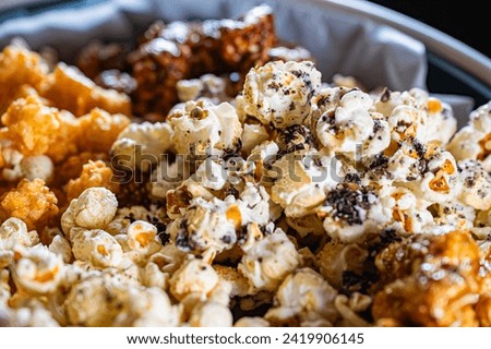 Miscellaneous food photo of various popcorns