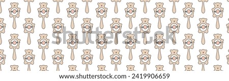Cute  baby seamless pattern with wooden toys