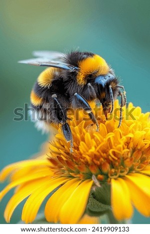 Bee on a flower close up Royalty-Free Stock Photo #2419909133