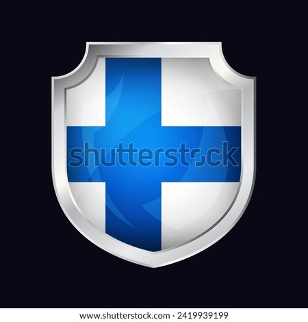 Finland Silver Shield Flag Icon