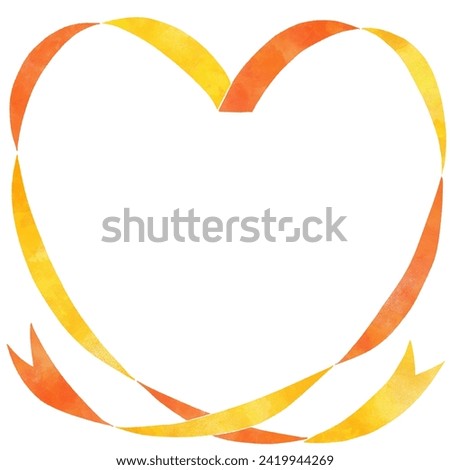 Heart shaped yellow ribbon clipart