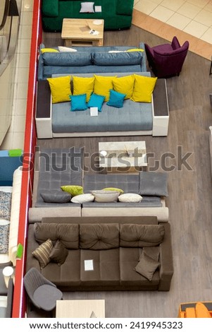 furniture store sells sofas top view