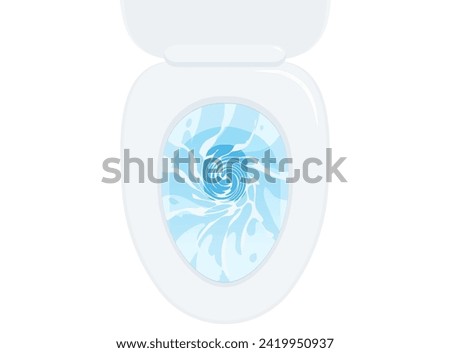 Clip art of flushing the toilet
