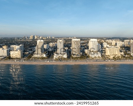 Beautiful aerial view of Central Beach in Fort Lauderdale, Florida Royalty-Free Stock Photo #2419951265