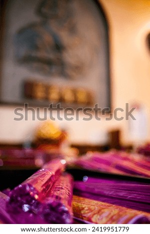 Chinese Worship Altar and New Incense inside Tay Kak Sie Temple at Semarang Central Java Indonesia Royalty-Free Stock Photo #2419951779