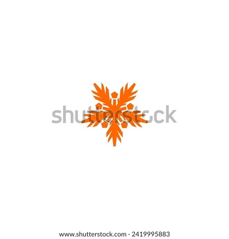 snow flake with orange color snowflake