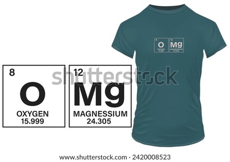 OMG Oh My God. Quote written in funny periodic table style. Vector illustration for tshirt, website, print, clip art, poster and custom print on demand merchandise.