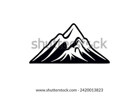 mountains silhouette design. adventure logo, sign and symbol. Rocky peaks.