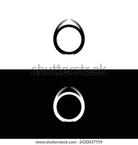 Black and white circle vector logo template design. Circle ring logo illustration silhouette 