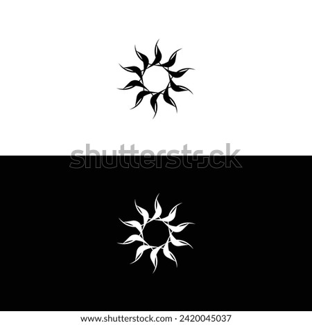 Black and white circle vector logo template design. Circle ring logo illustration silhouette 