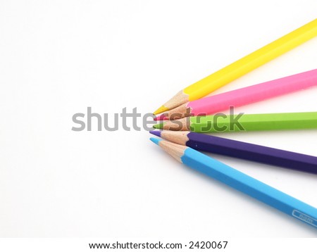The pencils of different bright colors for arts