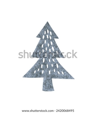 Christmas tree isolated on white background. New year tree sign. 