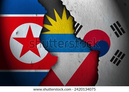 antigua and barbuda between north korea and south korea.