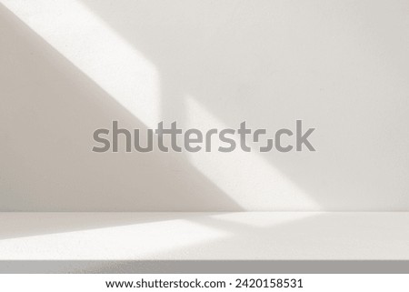 Shadow light overlay on cement wall background and floor well display product advertising and text presentation unfree space backdrop, image 