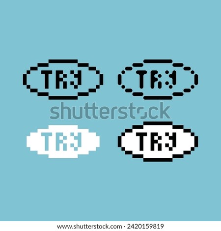 Pixel art outline sets icon of try button variation color. Try again icon on pixelated style. 8bits perfect for game asset or design asset element for your game design. Simple pixel art icon asset.