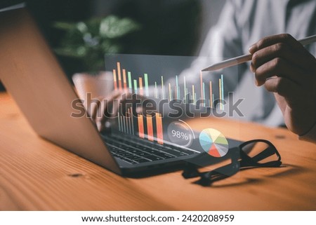 With a strategic focus on investment and embracing virtual technologies, our company is at the forefront of the industry's growth concept Royalty-Free Stock Photo #2420208959
